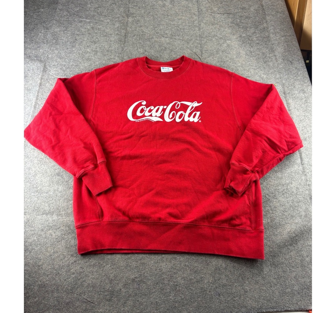 Champion Reverse Weave Coca-Cola Sweatshirt Red XL Graphic Crewneck Pullover